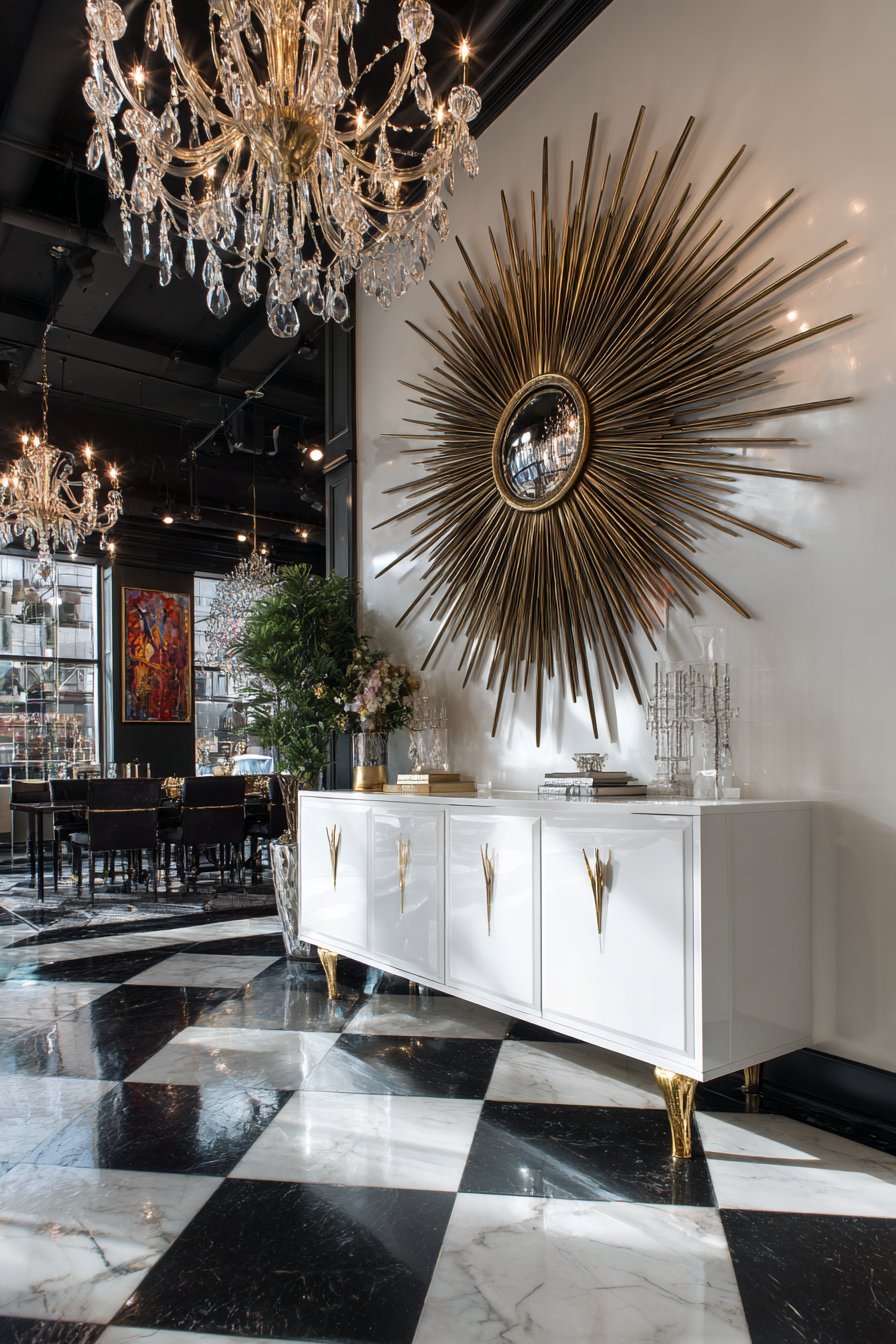 Hollywood Regency Sunburst Mirror