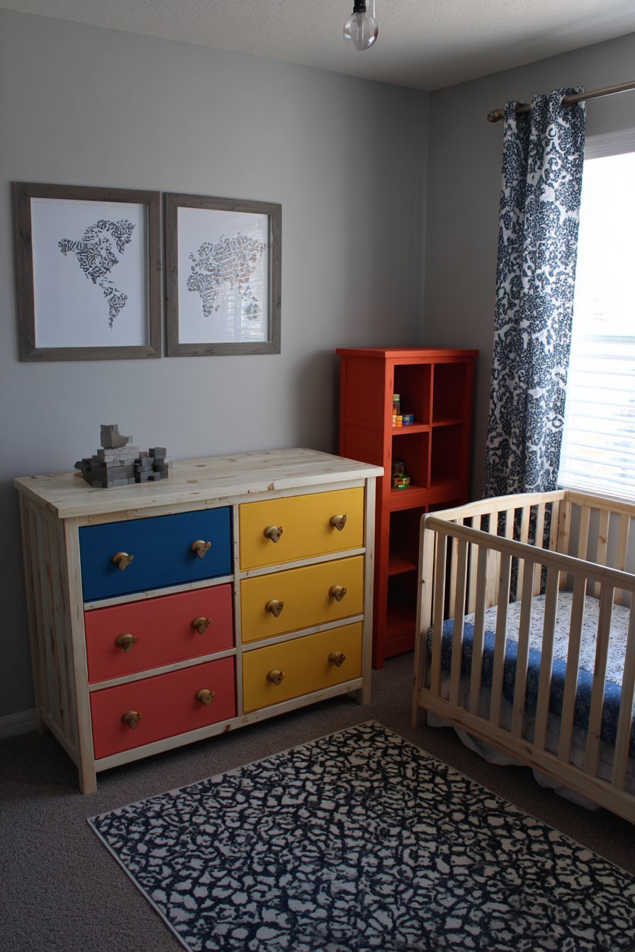 DIY Rainbow Painted Furniture Collection