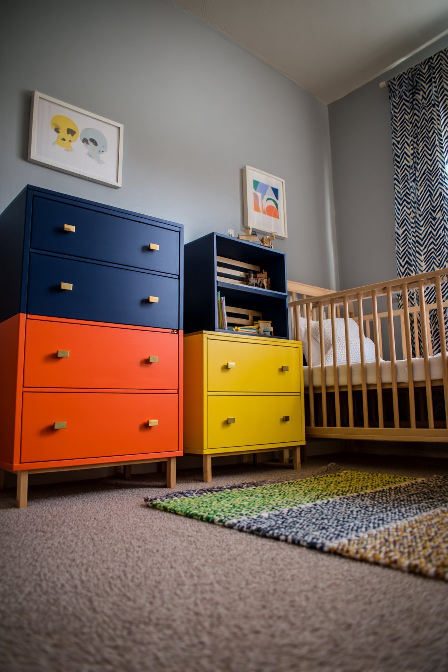 DIY Rainbow Painted Furniture Collection