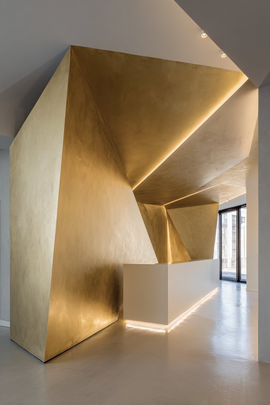 Modern Minimalist Geometric Brass Sculpture