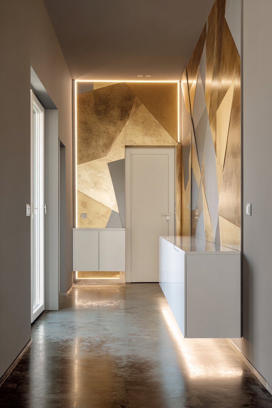 Modern Minimalist Geometric Brass Sculpture