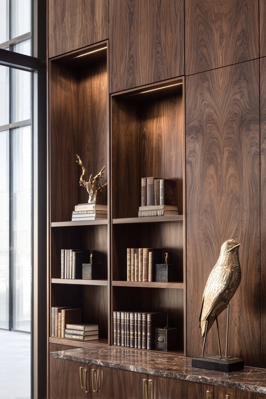 Book-Matched Walnut Millwork