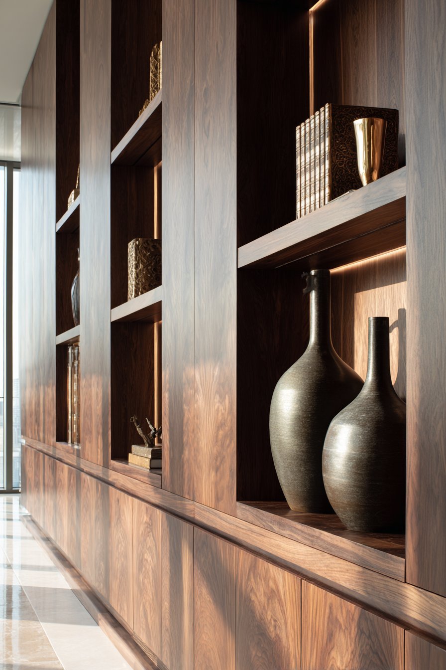 Book-Matched Walnut Millwork