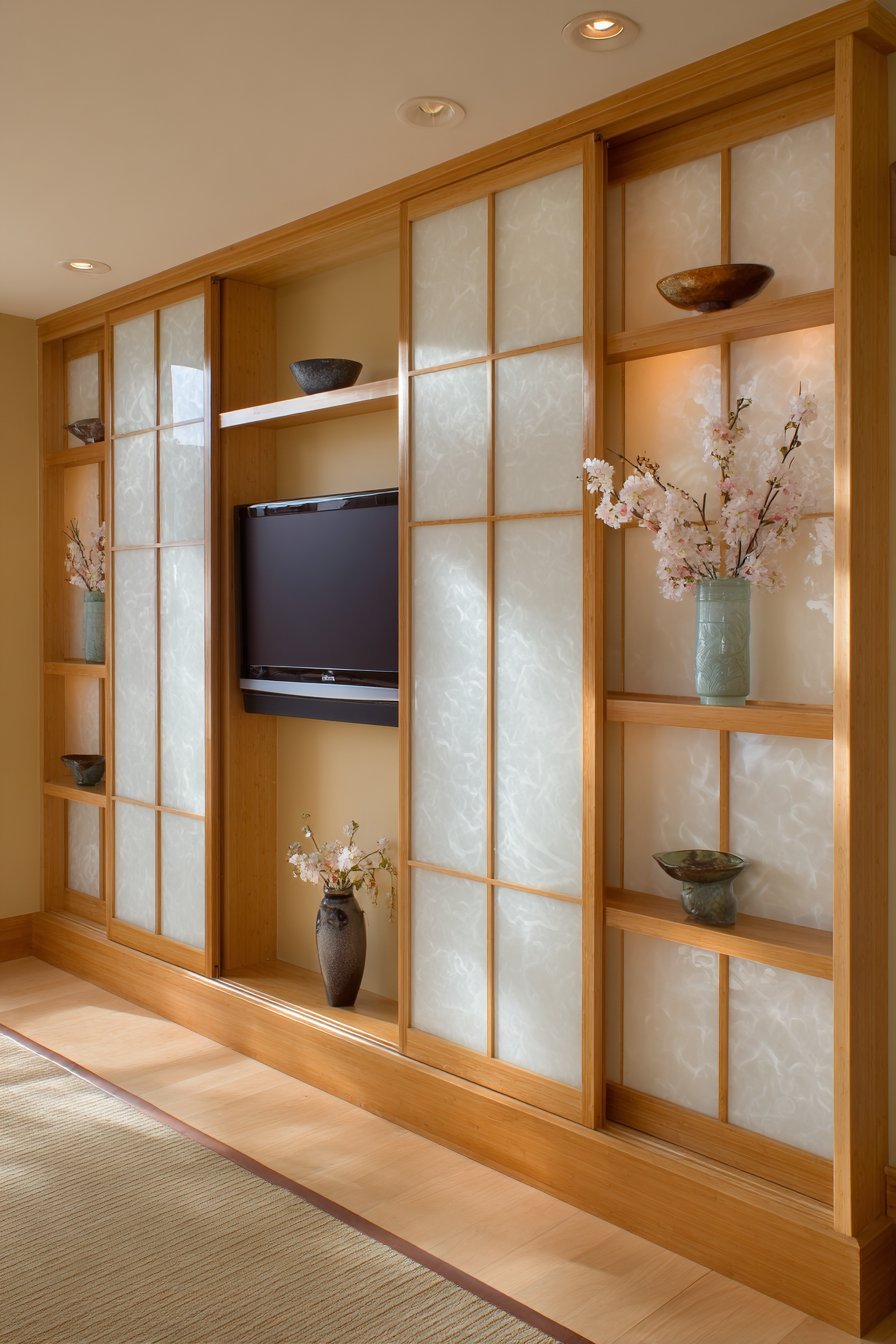 Traditional Mahogany Library Built-In Bookcases