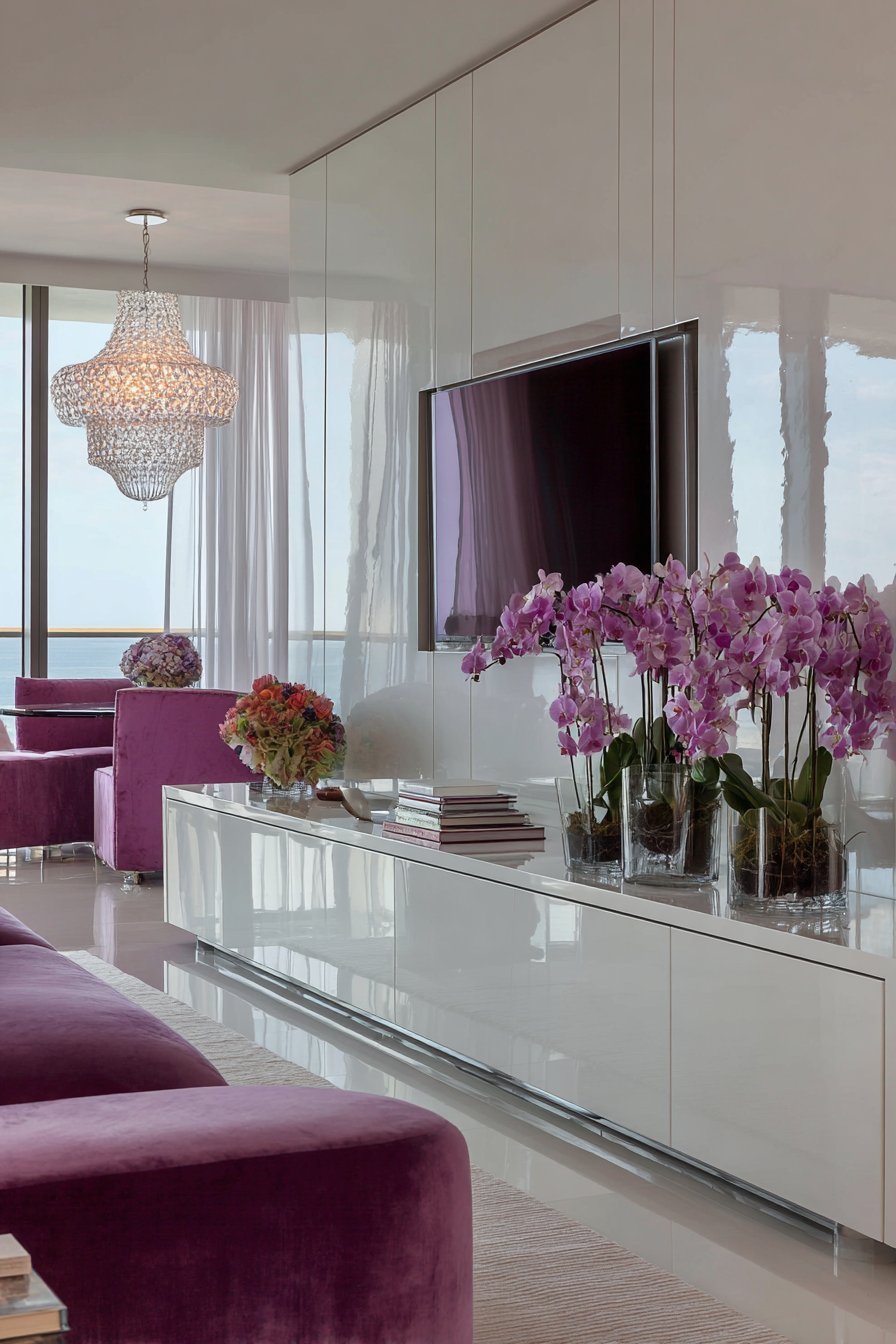 Glamorous Mirror-Paneled Accent Wall