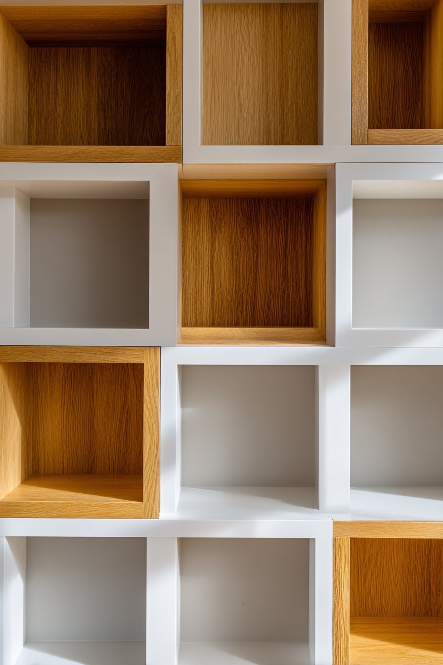 Sculptural White Lacquer Bookshelf System