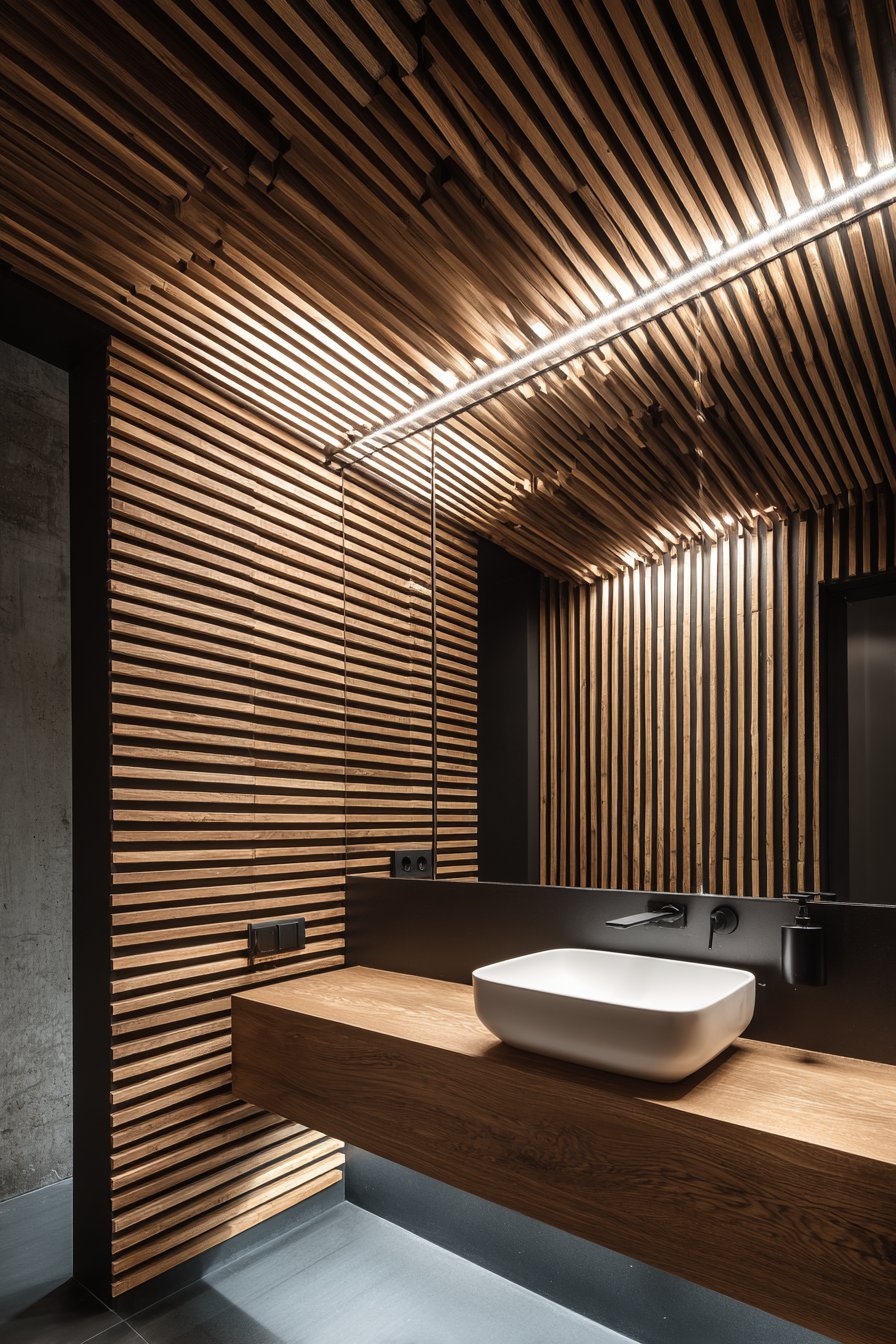 Horizontal Wood Slat Wall