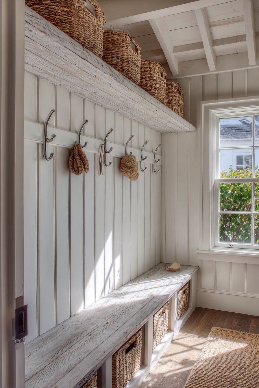 Coastal Mudroom Functional Hook Display