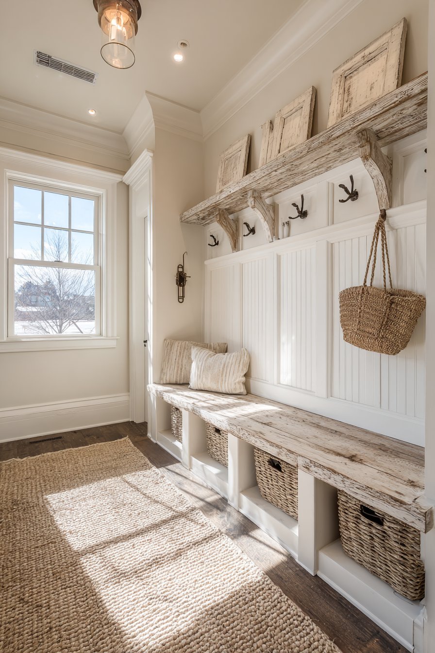 Coastal Mudroom Functional Hook Display