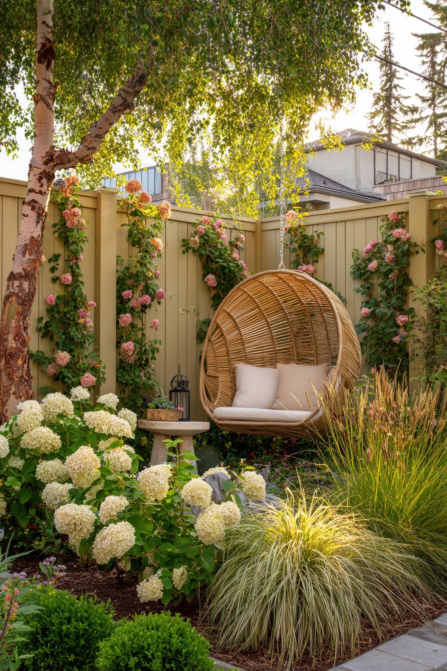 Intimate Tree-Hung Reading Nook