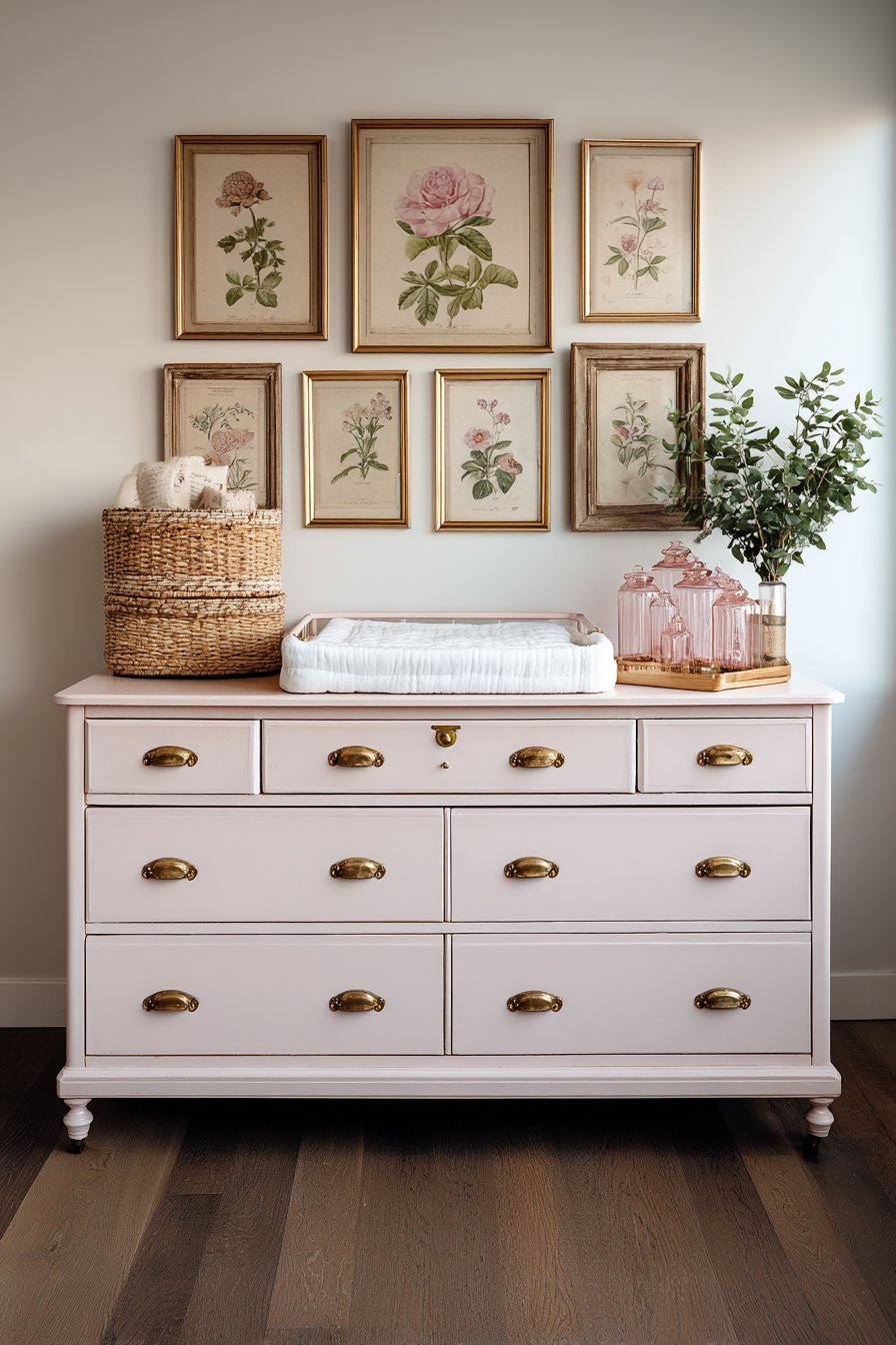 Repurposed Antique Dresser Storage