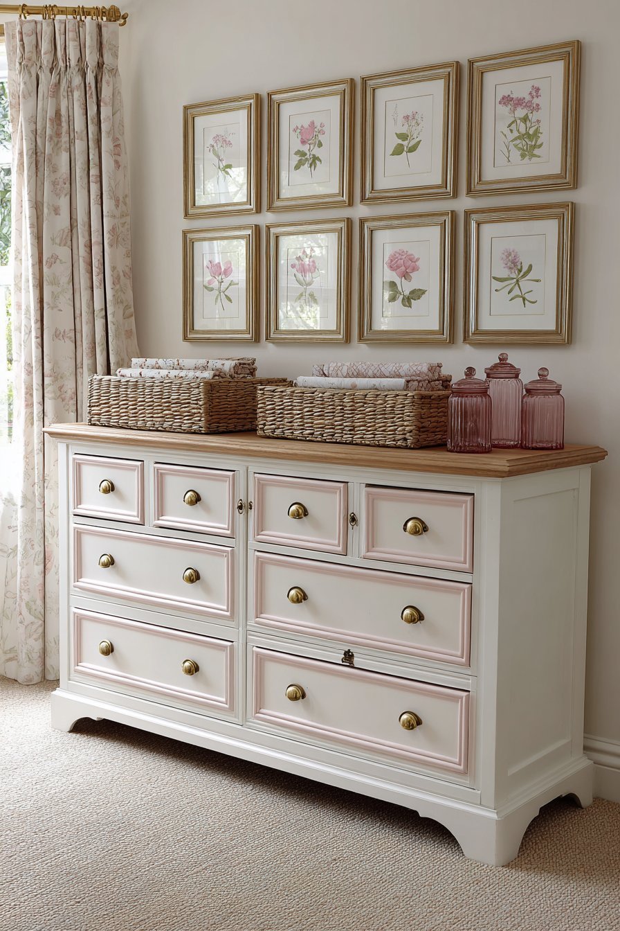 Repurposed Antique Dresser Storage