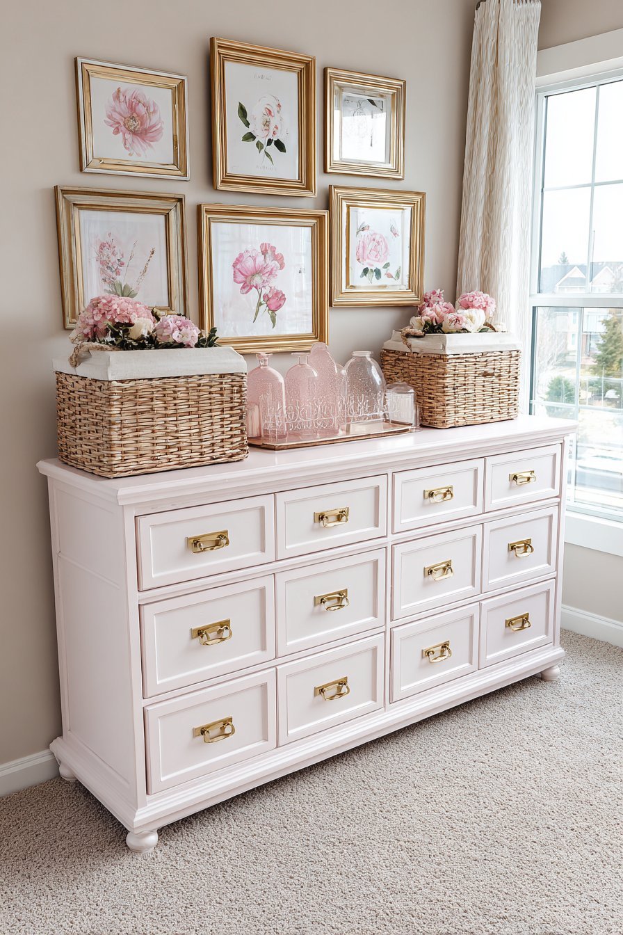 Repurposed Antique Dresser Storage