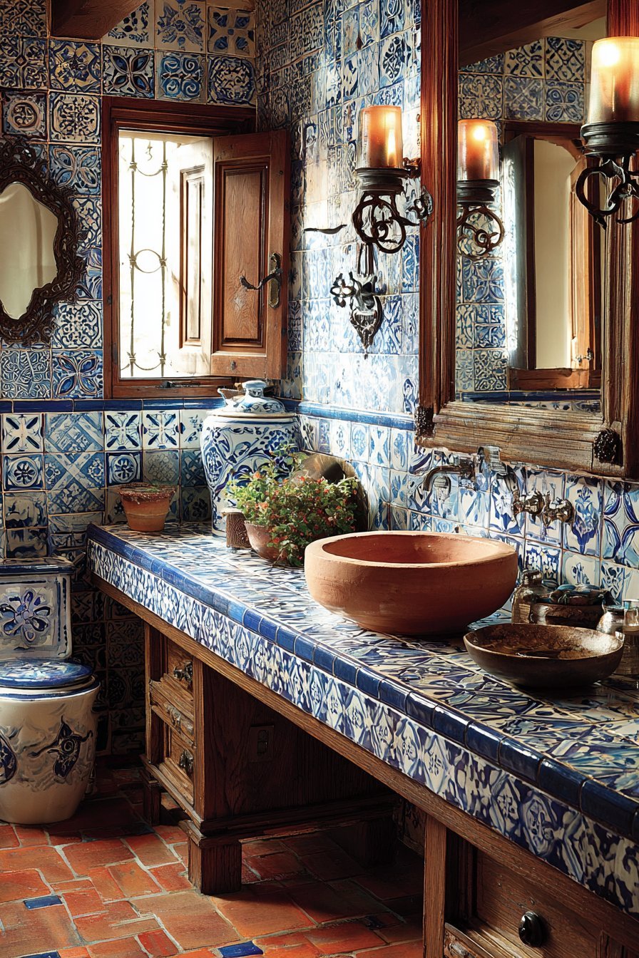 Mediterranean Hand-Painted Ceramic Tiles