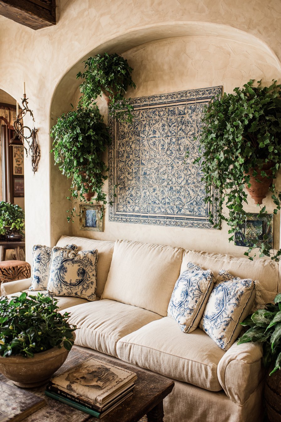 Mediterranean Hand-Painted Ceramic Tile Art