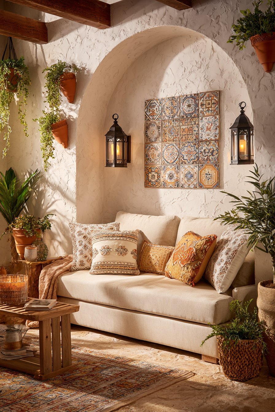 Mediterranean Hand-Painted Ceramic Tile Art