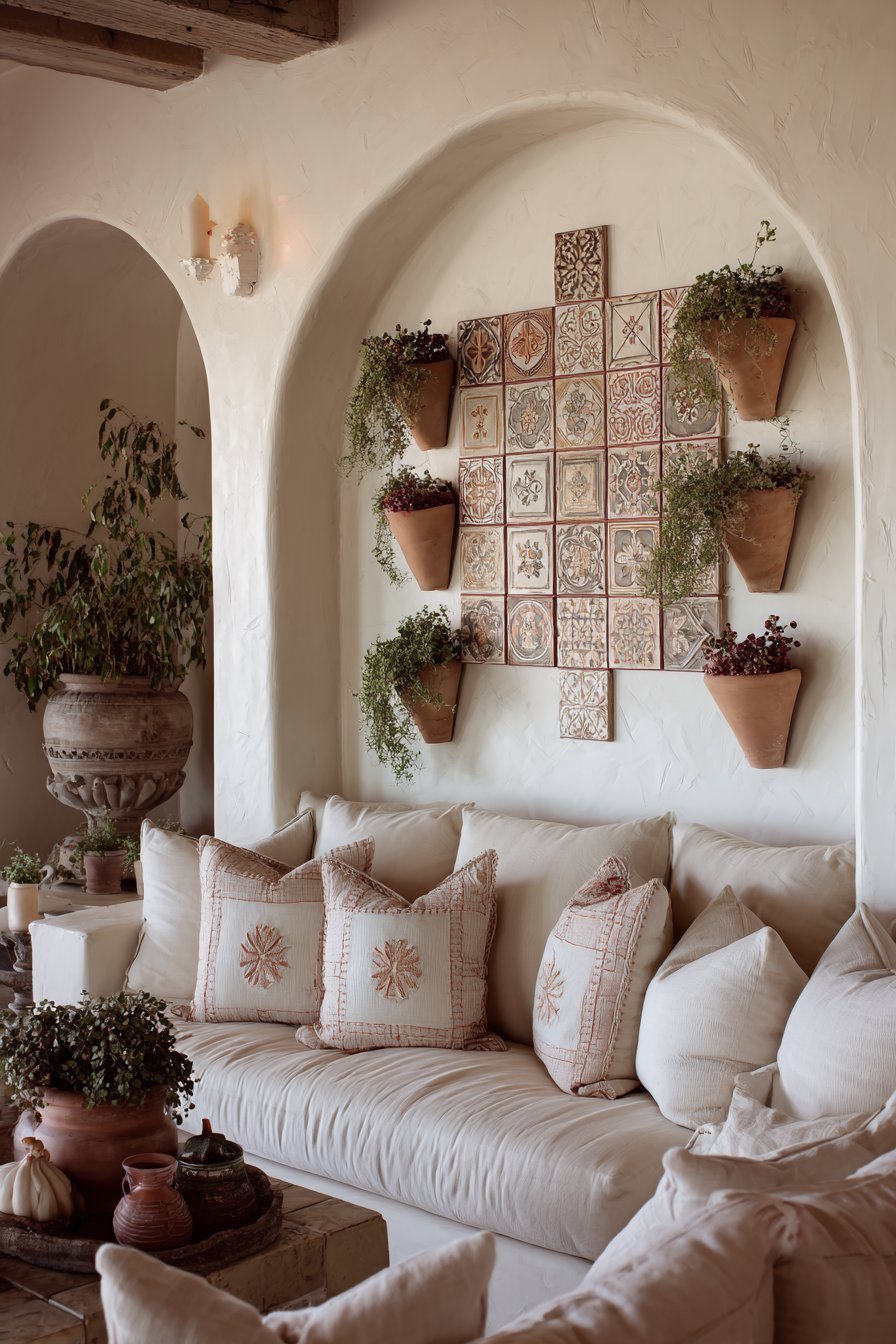 Mediterranean Hand-Painted Ceramic Tile Art