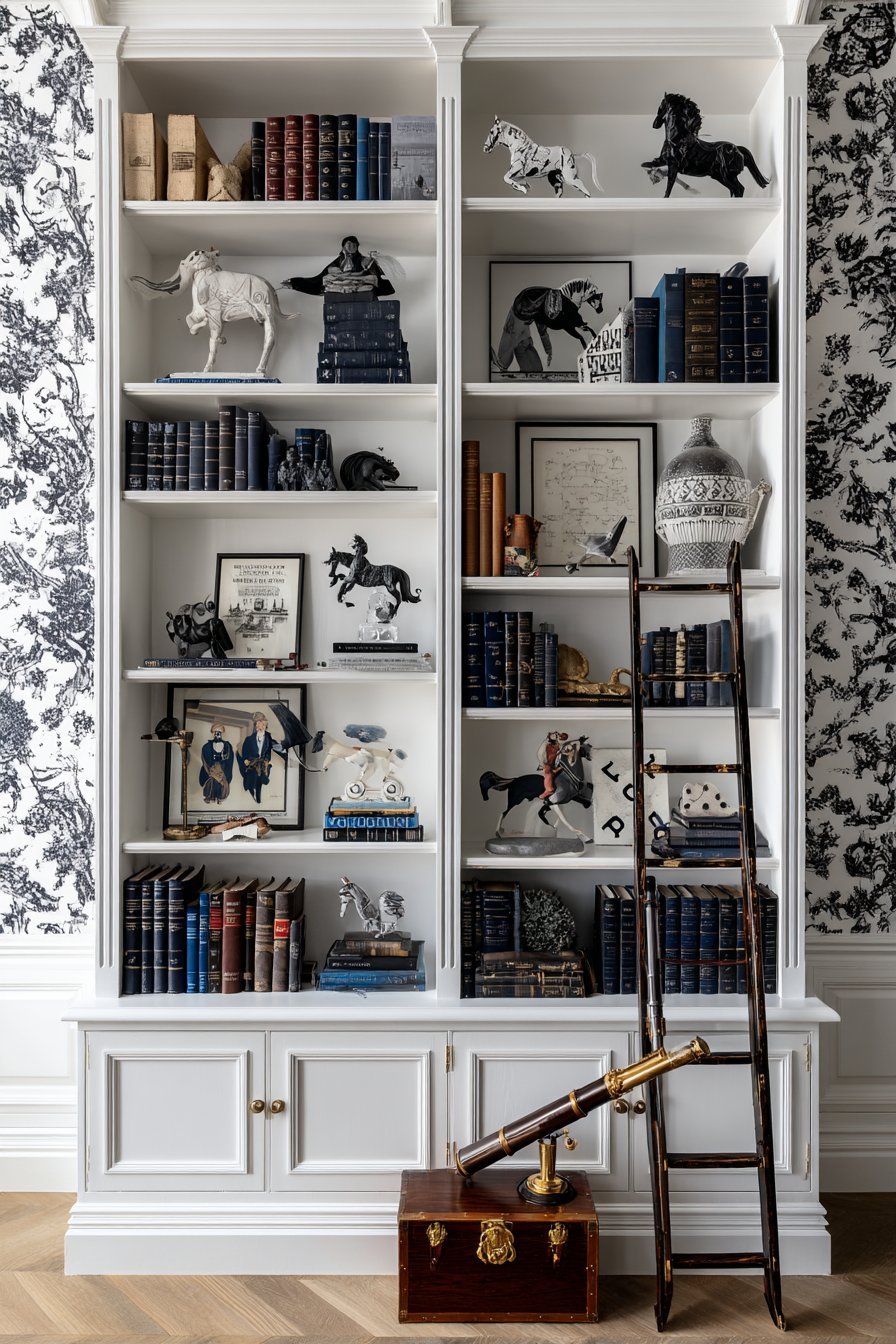 Built-In Library Bookcase Styling