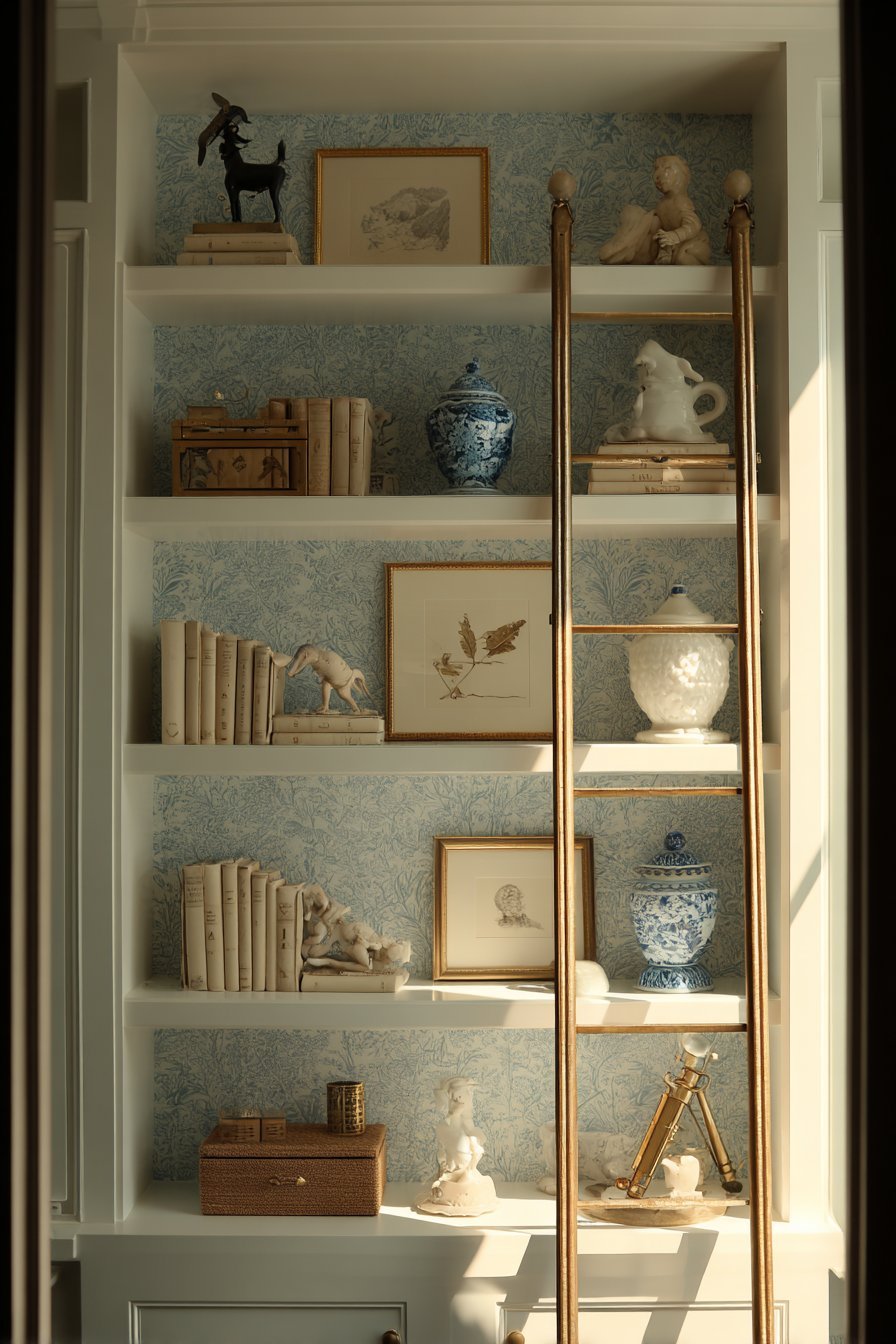 Built-In Library Bookcase Styling