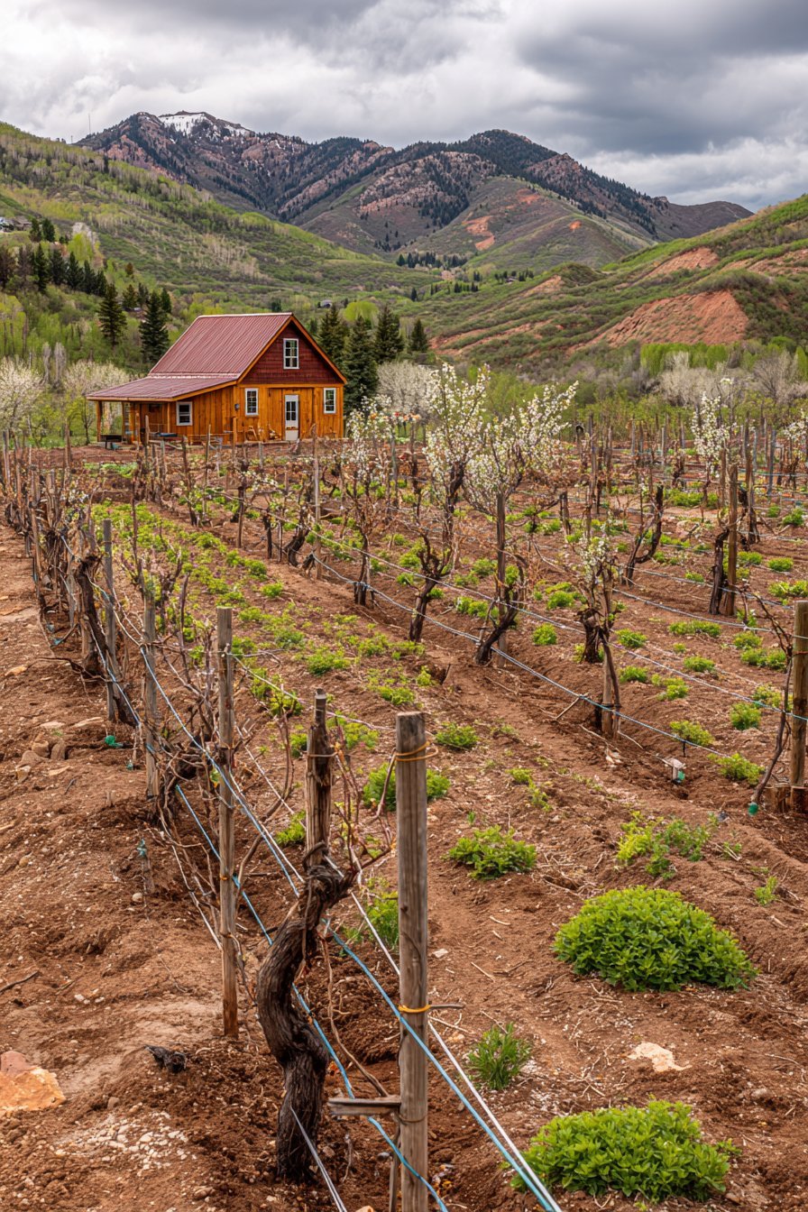 Productive Fruit Orchard with Espaliered Trees