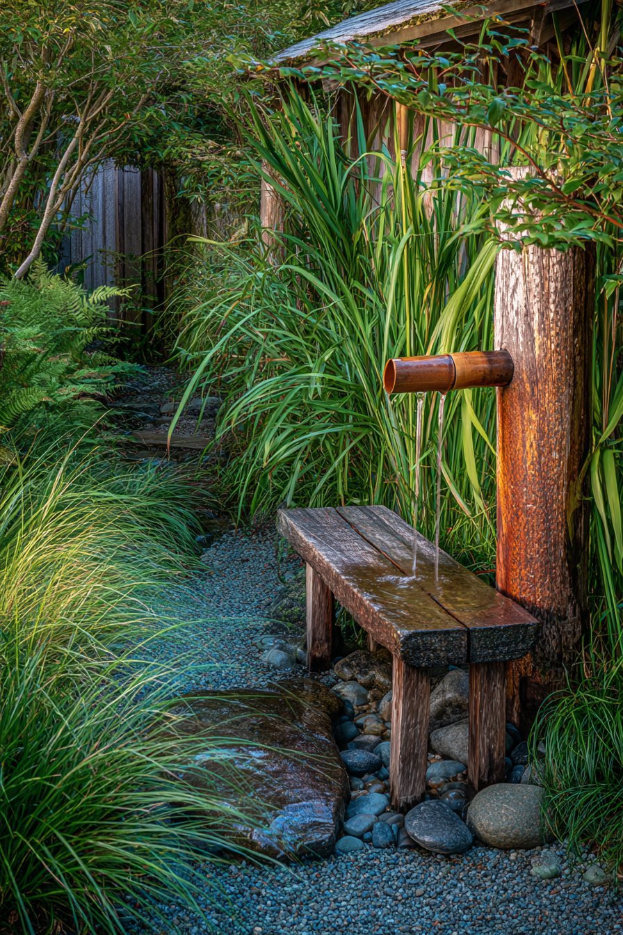 Sustainable Rain Garden with Japanese Aesthetic