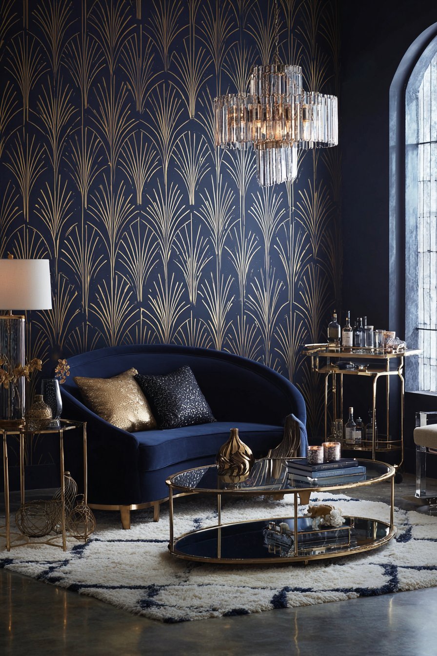 Glamorous Art Deco Geometric Wallpaper