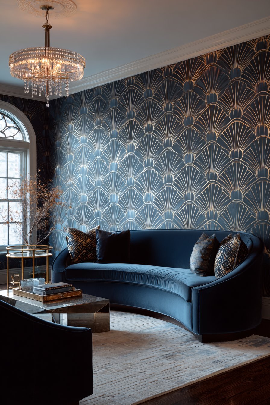 Glamorous Art Deco Geometric Wallpaper