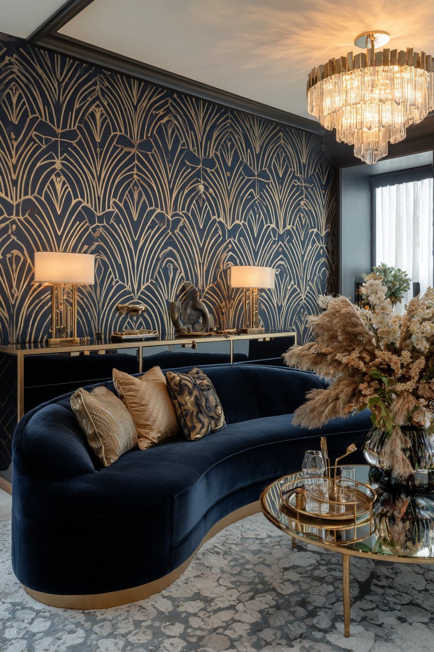 Glamorous Art Deco Geometric Wallpaper