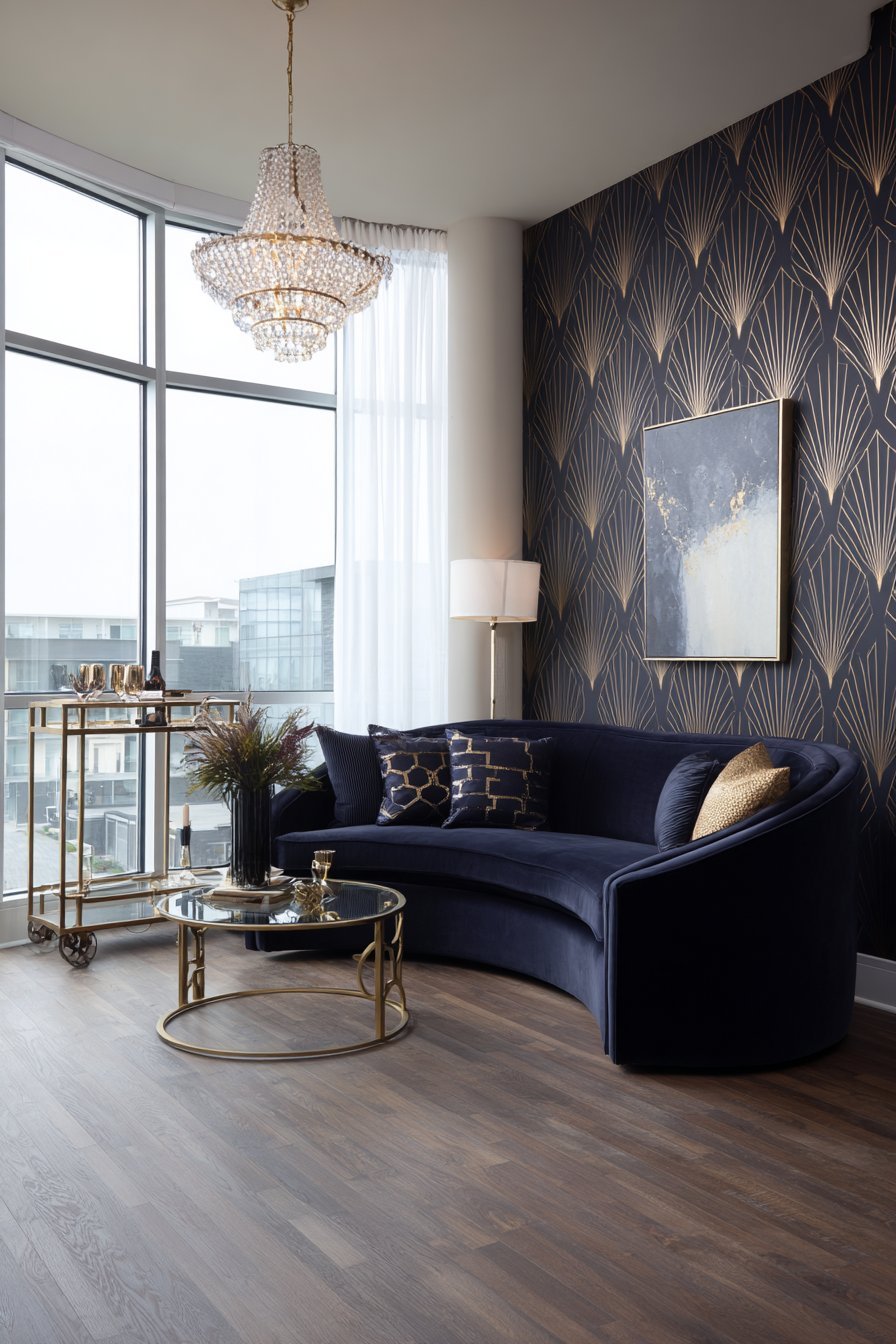 Glamorous Art Deco Geometric Wallpaper