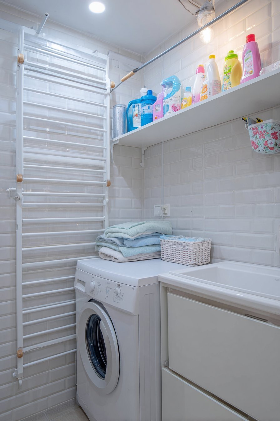 Fold-Down Laundry Drying Rack
