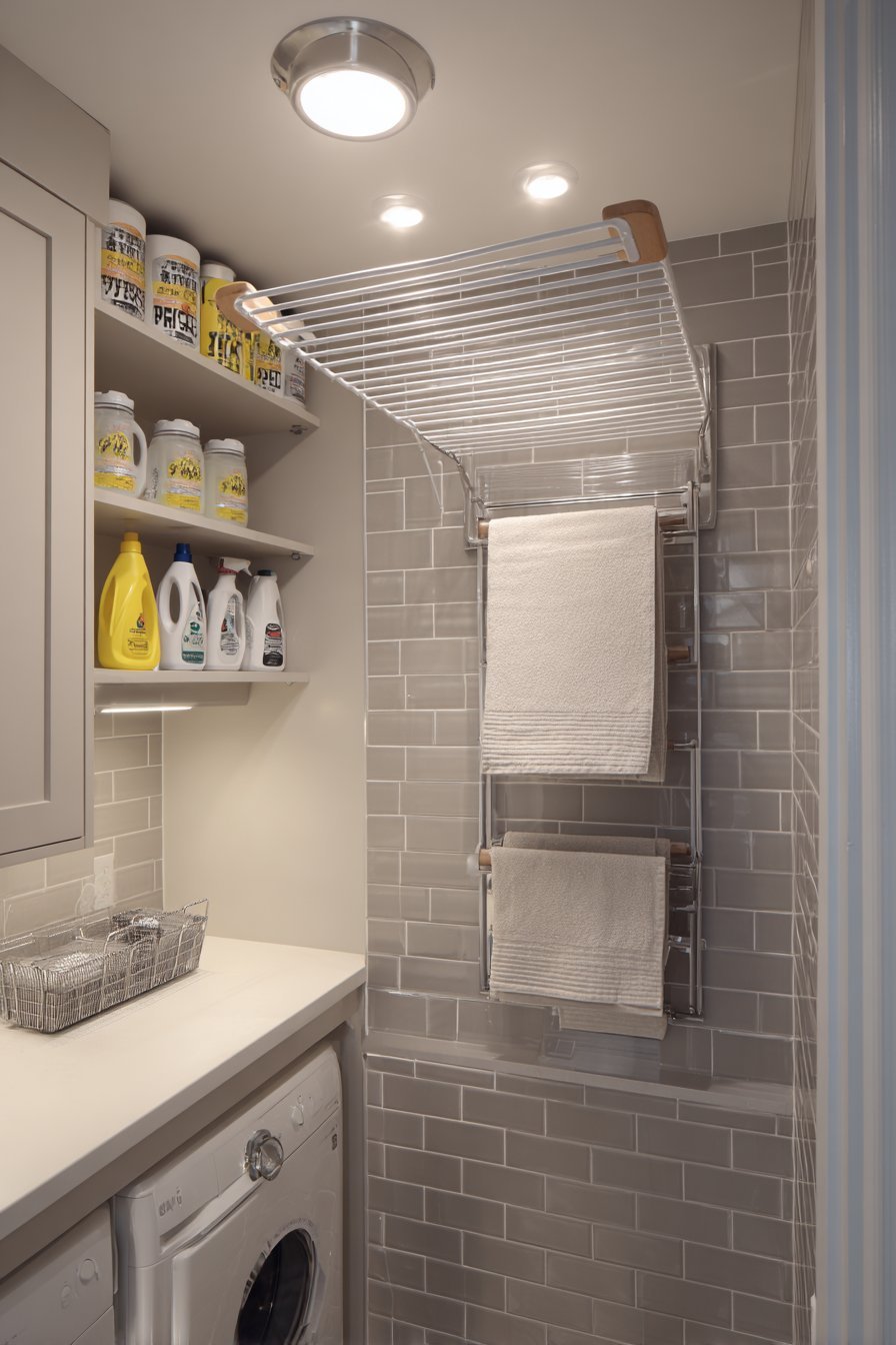 Fold-Down Laundry Drying Rack