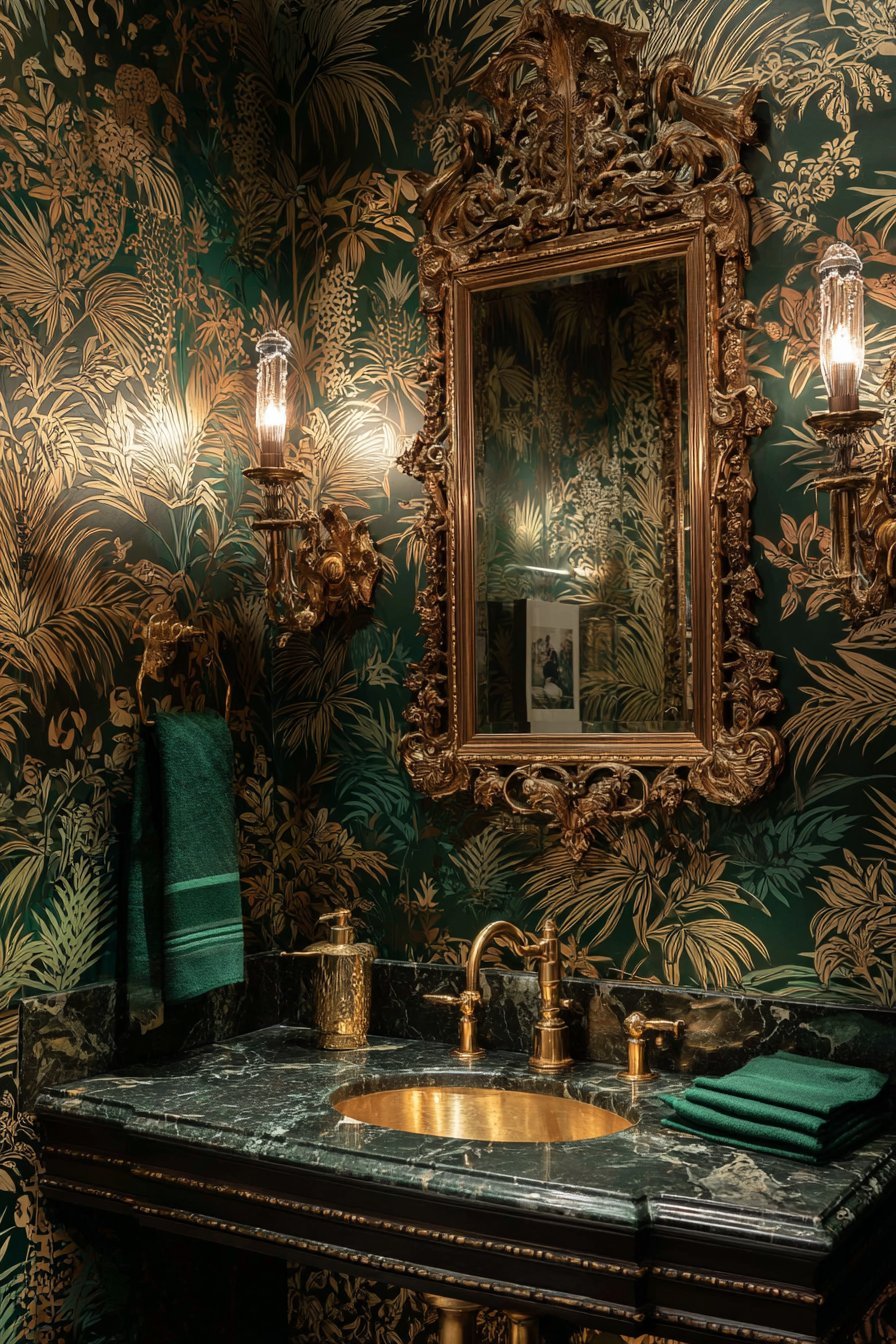 Maximalist Jewel-Tone Wallpaper