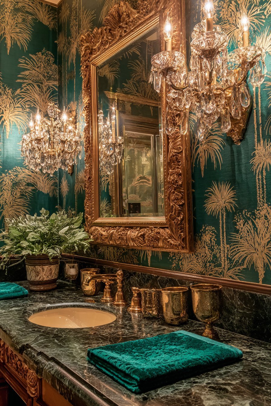 Maximalist Jewel-Tone Wallpaper