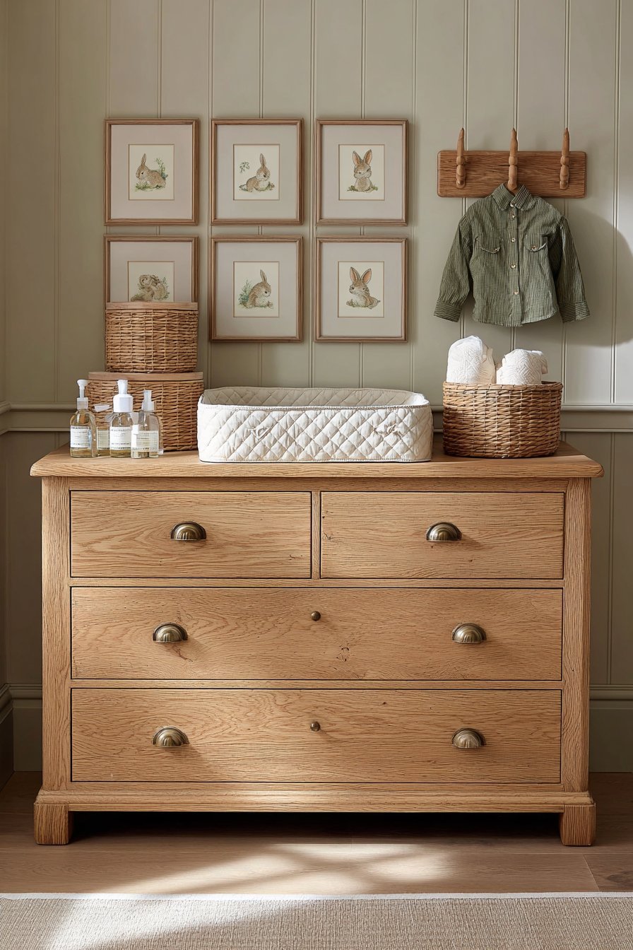 Organized Changing Station with Vintage Charm