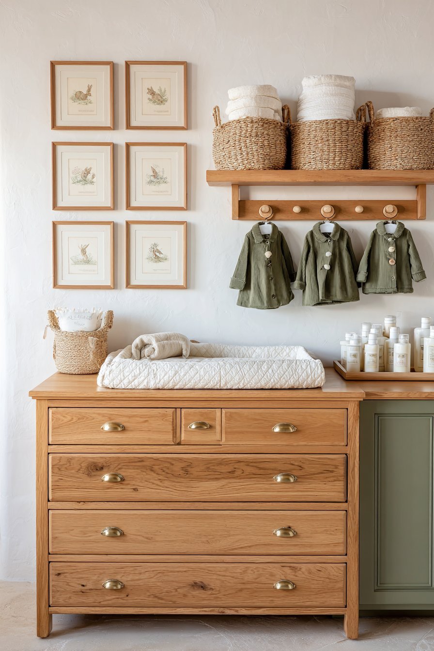 Organized Changing Station with Vintage Charm