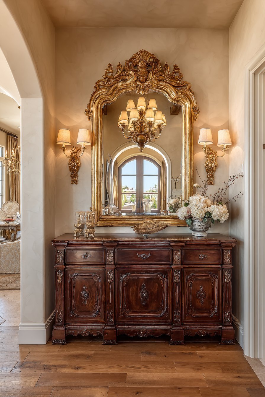 Traditional Ornate Gilded Mirror