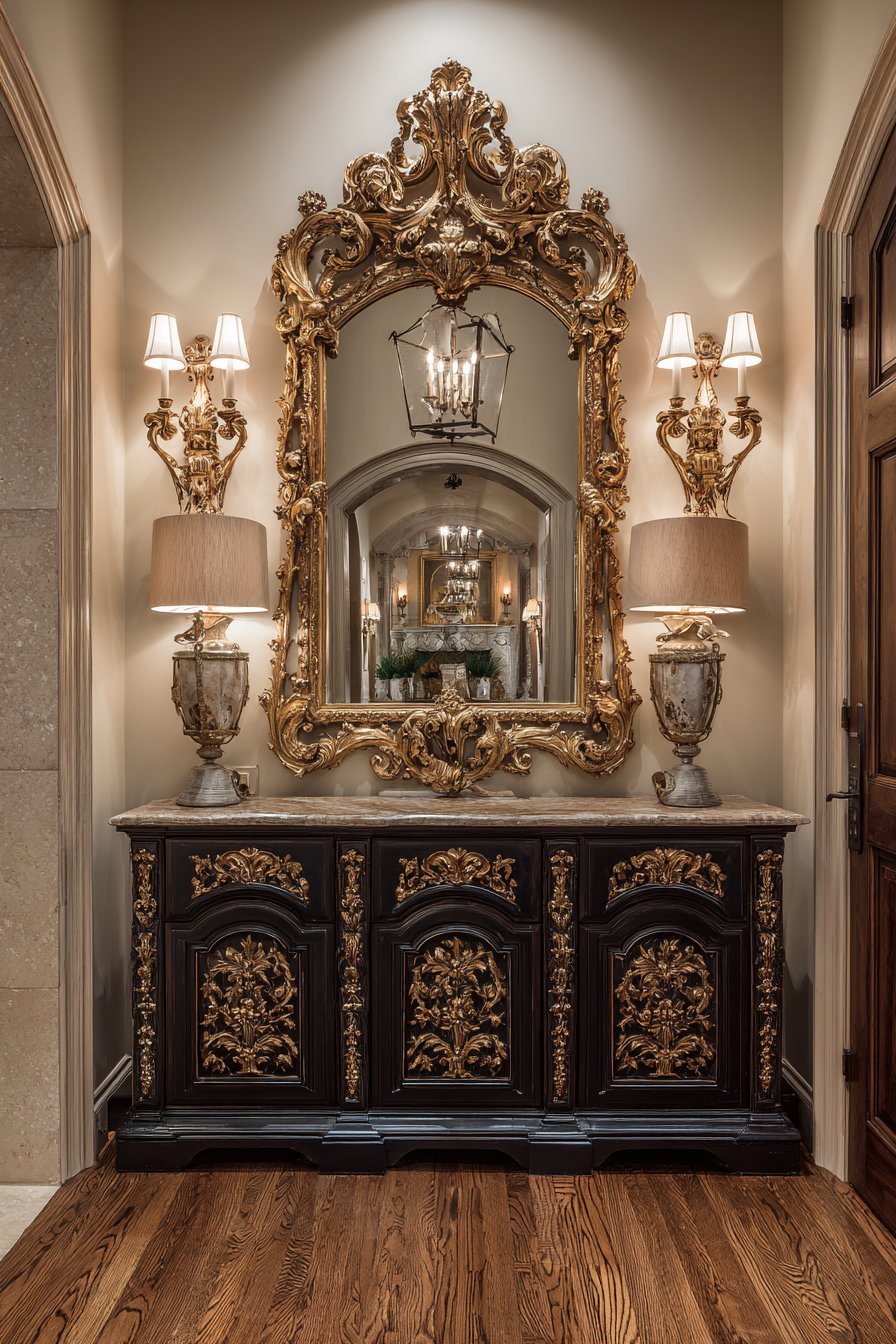 Traditional Ornate Gilded Mirror