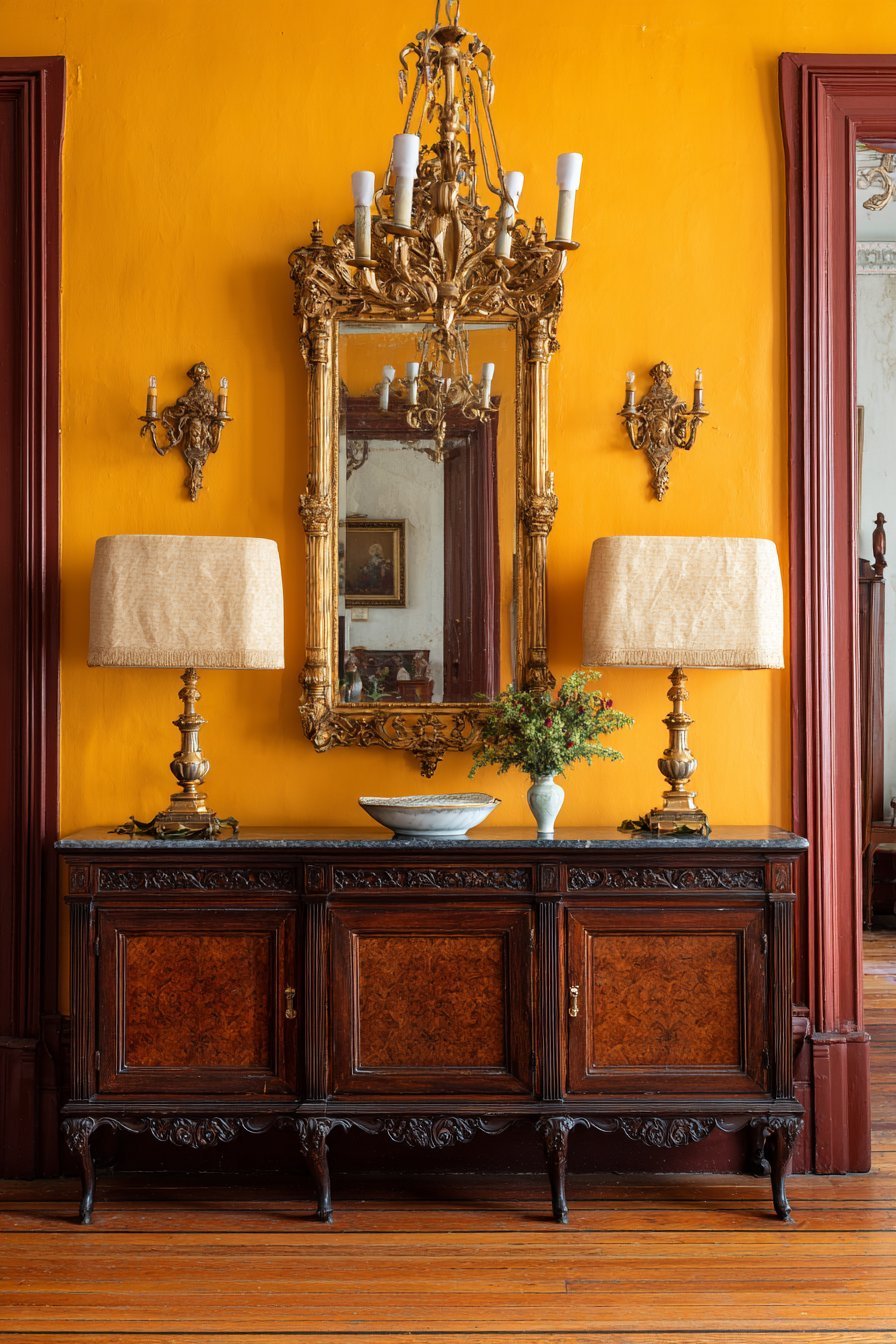 Traditional Ornate Gilded Mirror
