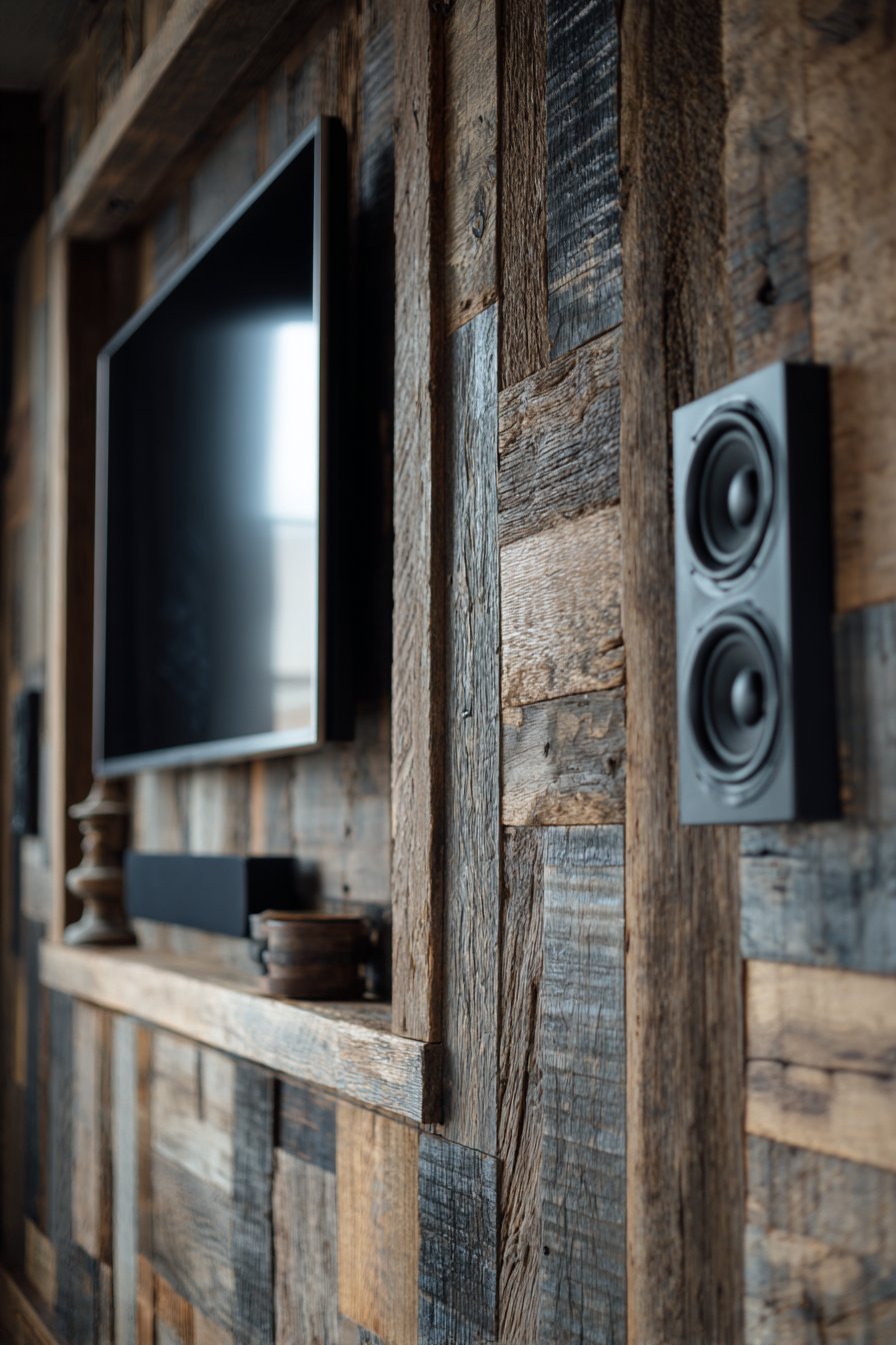 Rustic Reclaimed Barn Wood Feature Wall