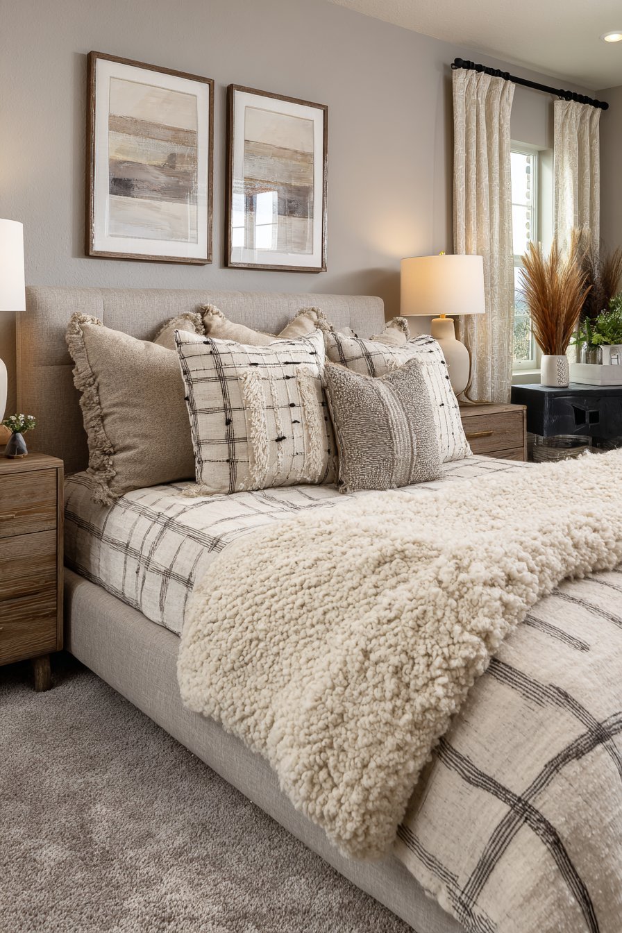 Serene Bedroom with Vintage Nightstands