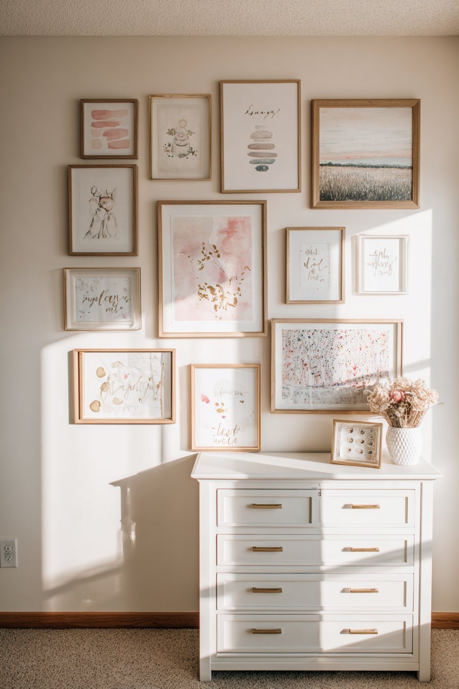 Sophisticated Blush Pink Gallery Wall