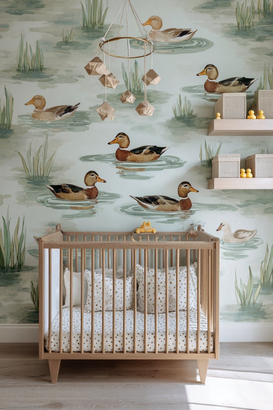 Modern Watercolor Wallpaper Statement