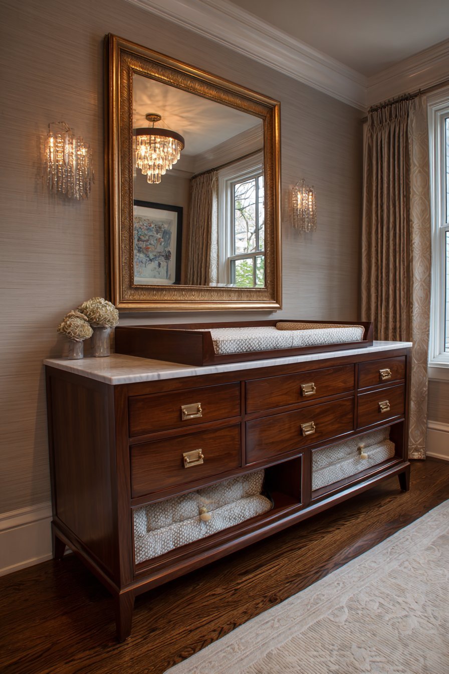 Mahogany Changing Station Sophistication
