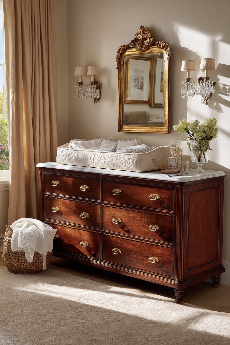 Mahogany Changing Station Sophistication