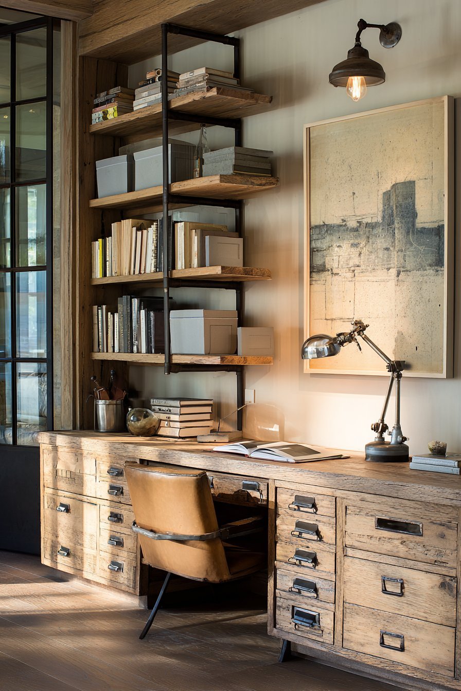 Productive Home Office with Roll-Top Desk