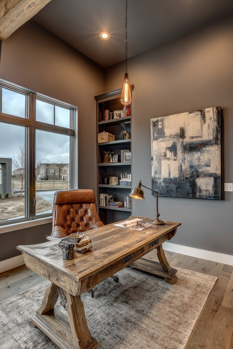 Productive Home Office with Roll-Top Desk