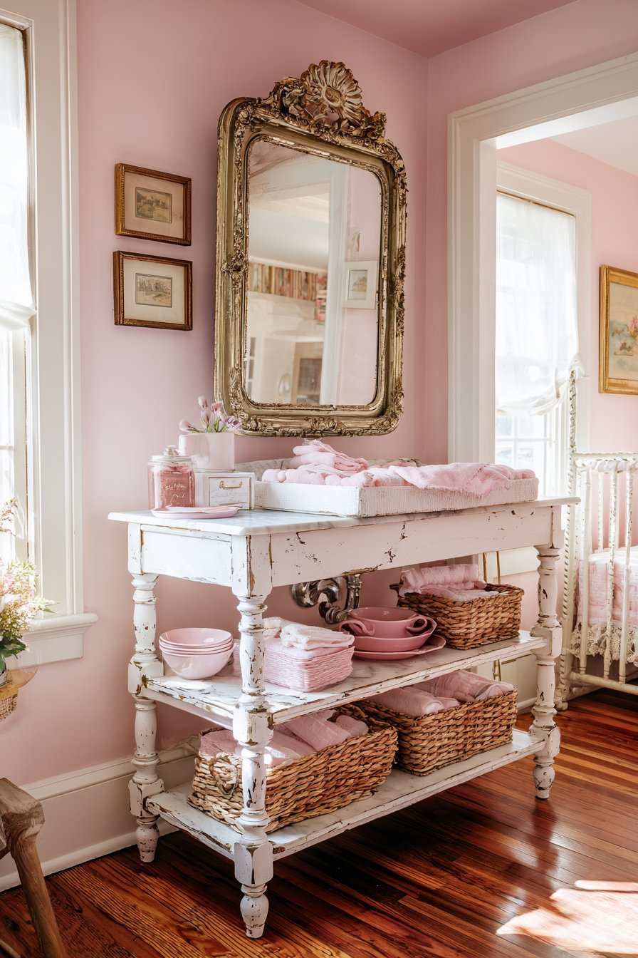 Converted Washstand Changing Station