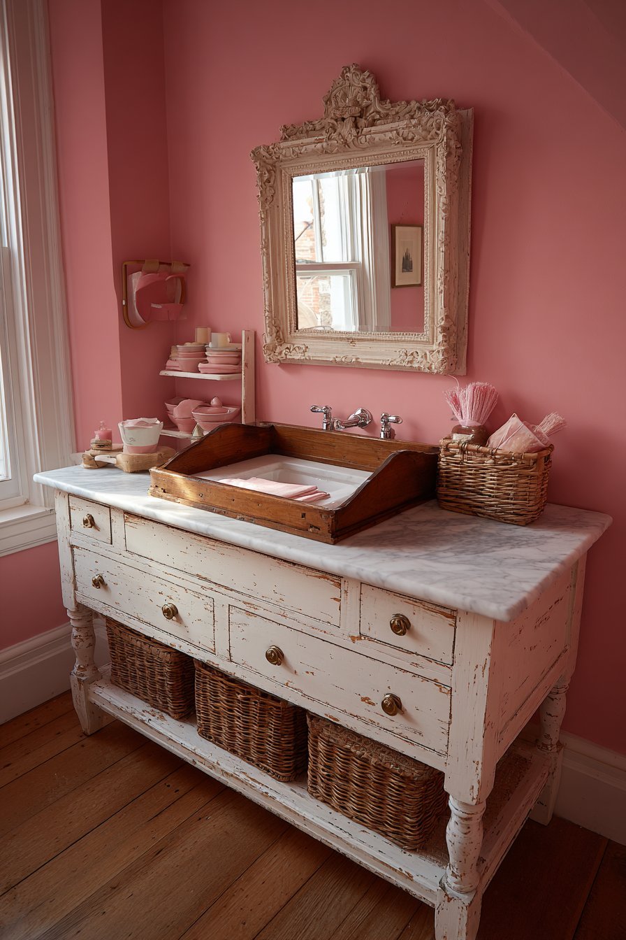 Converted Washstand Changing Station