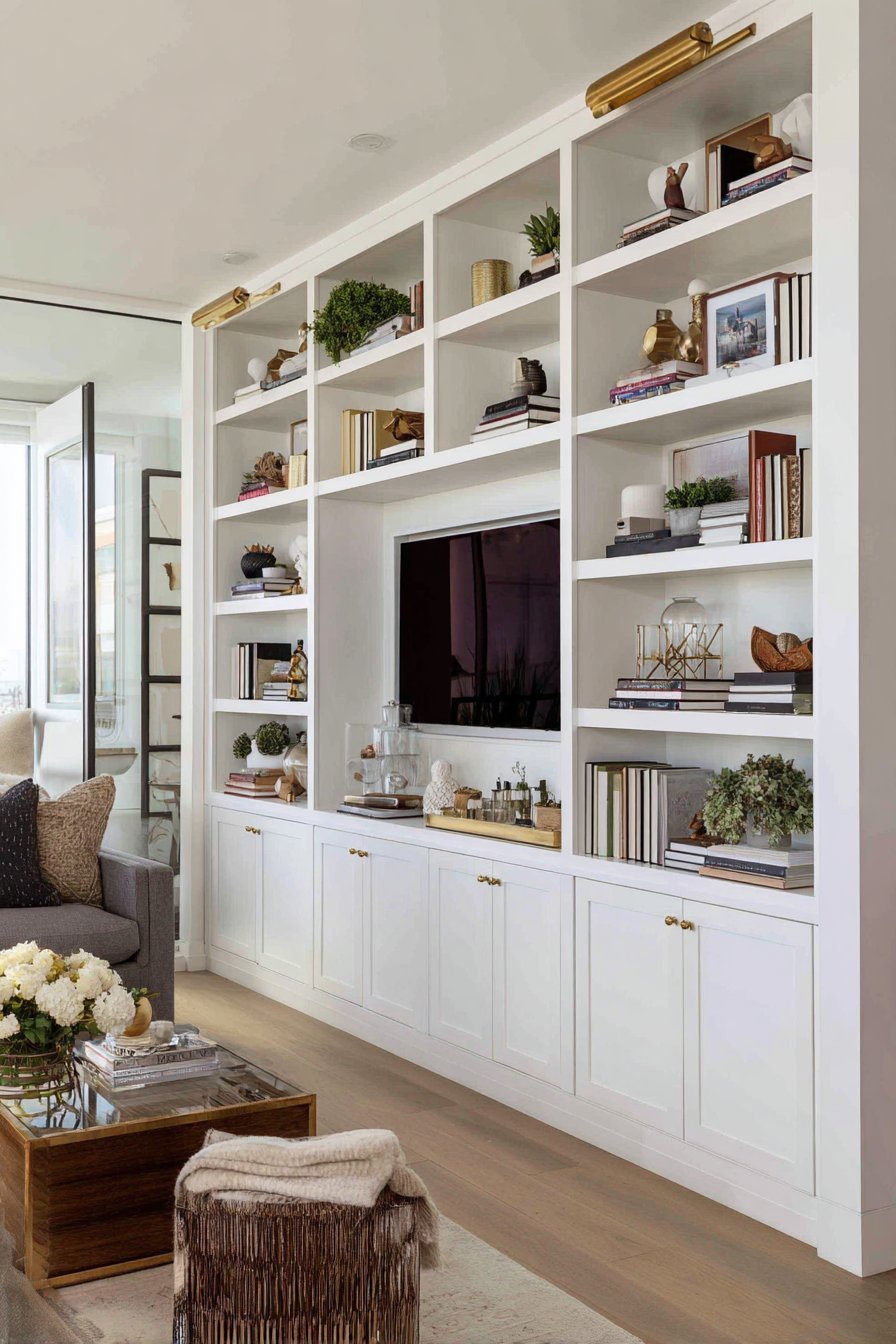 Floor-to-Ceiling Built-In Bookshelves