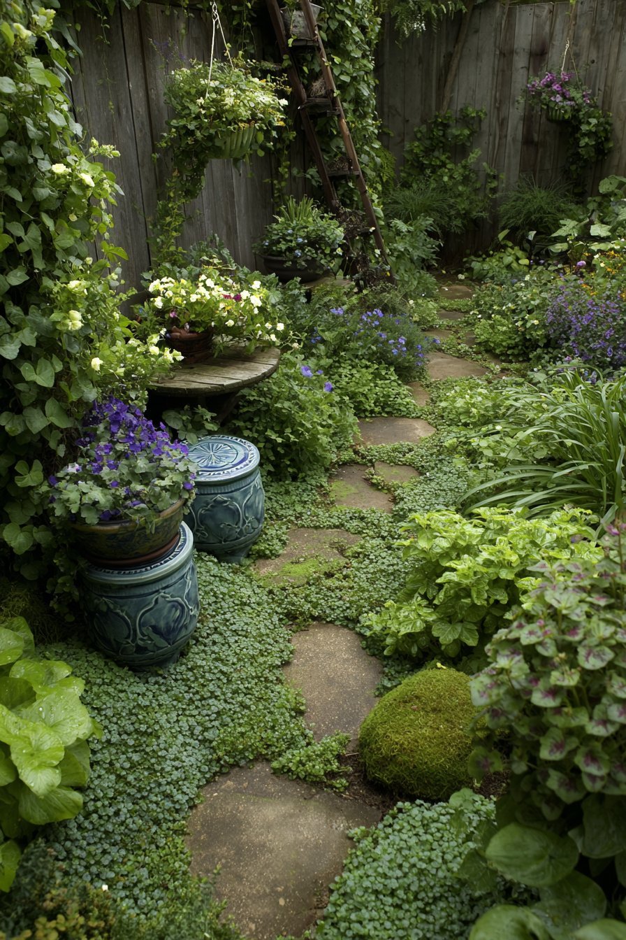Flagstone Path Through Wild Gardens